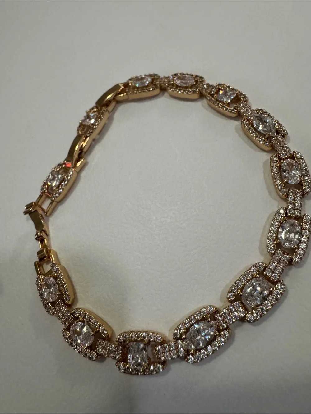 Gold Crystal Link Bracelet - Women Jewelry
